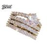 Sparkly Rhinestone Rings 2Pcs Band Women Cubic Zirconia Ring Fashion