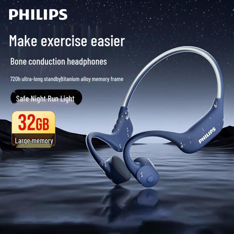 Philips TAA6609C Bone Conduction Wireless Headphones with Memory
