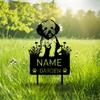 Personalisierter Bichon Frisé Hund Grabstein Metall Gartenstecker Haustier Gedenkstein Beileidsgeschenk