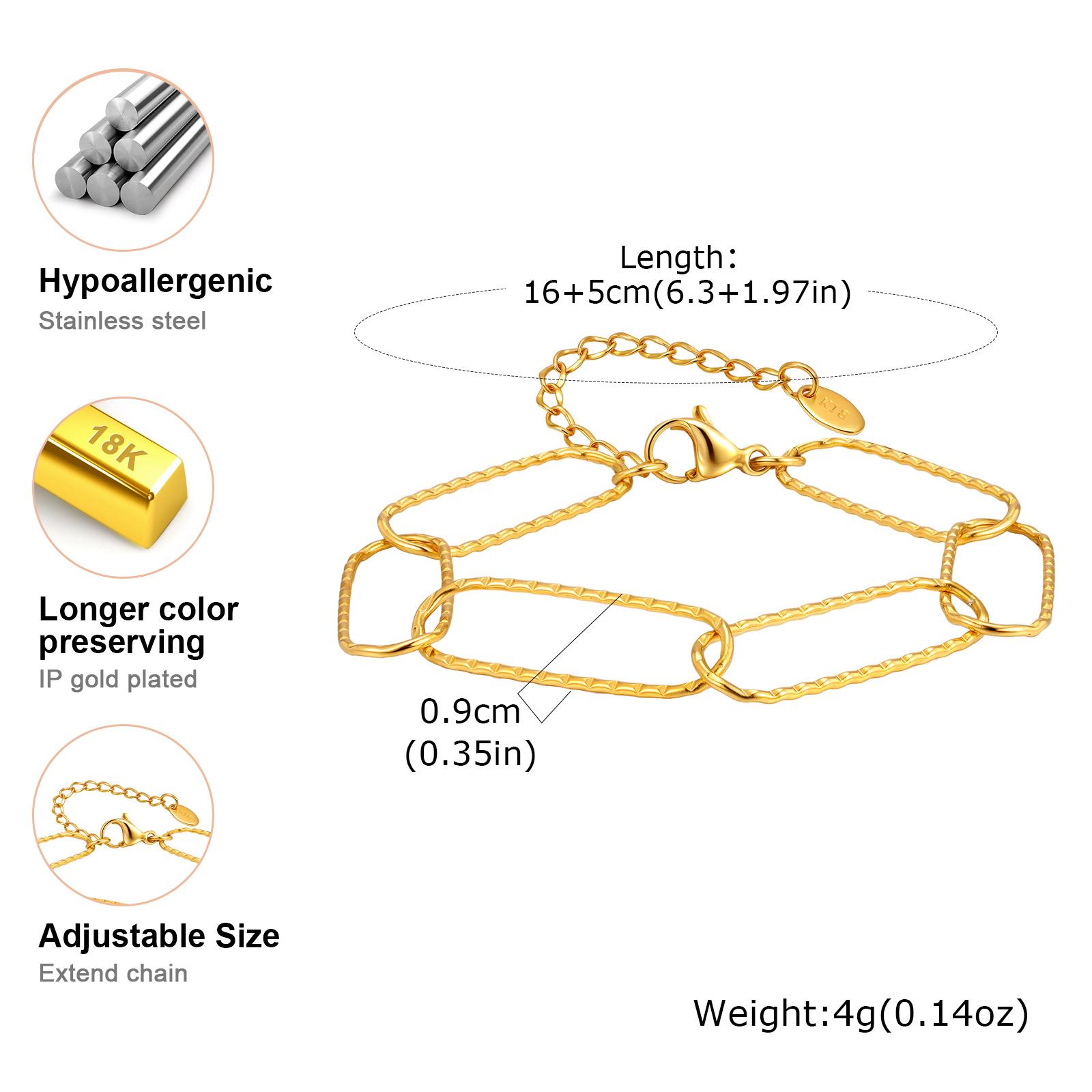 

Women s Bracelets 18k PVD Gold Plated Stainless Steel Chain Minimalist Bracelet Waterproof Jewelry