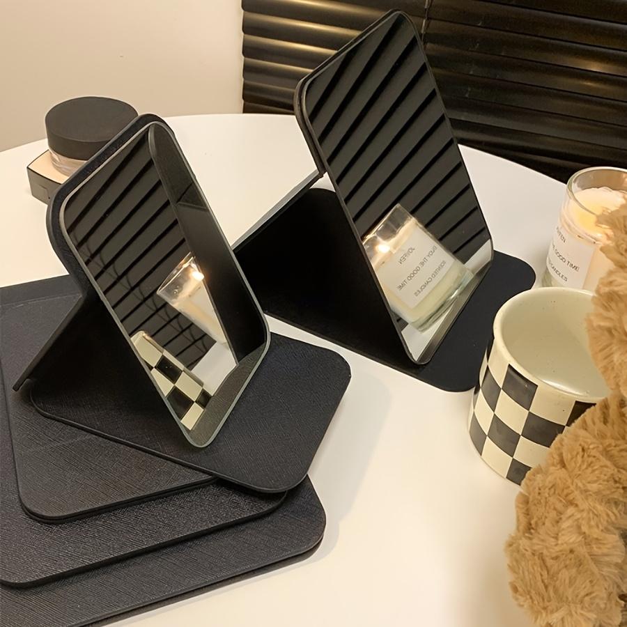 Portable Folding Makeup Mirror with Frame Desktop Vanity Mirror for Dorm, Office, or Home Use, On-the-Go Touch-Ups
