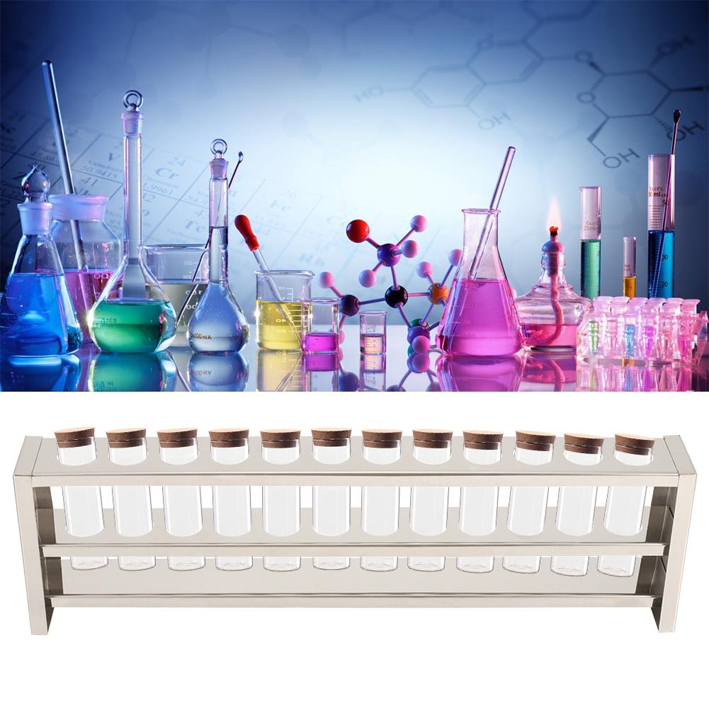 12 Holes Stainless Steel Colorimetric Tube Holder Rack Centrifugation Test tube Stand