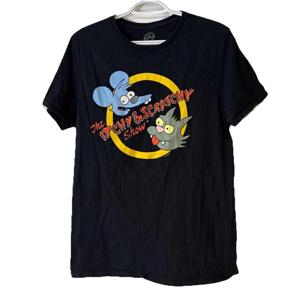 The Simpsons Itchy amp; Scratchy Show Black TShirt Short Sleeve Men’s Remake Unisex T-Shirt XXXXL