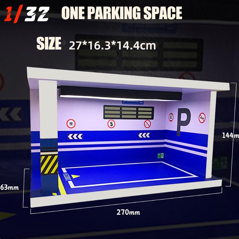1/32 1/24 1/18 Scale Lighting Parking Lot Assembly Toy Diecast Alloy Model Car Garage DIY Scene Collection Display Toy Car Gift