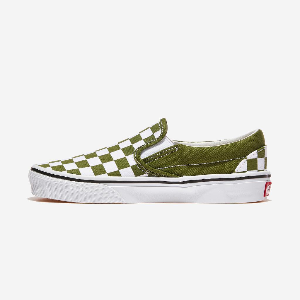 Vans Classic Slip-On - Color Theory Checkerboard Pesto, VN000D03CIB, 1010108461, Popular Korean Shoes