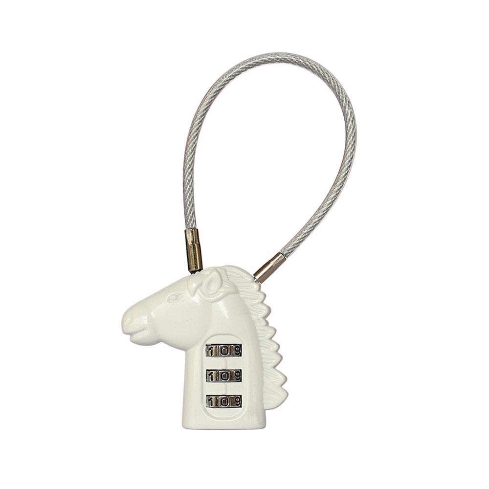 

Zinc alloy 3 Digit Password Lock Anti-theft Wire Rope Dormitory Cabinet Lock Padlock Horse-shape Security Coded Lock білий