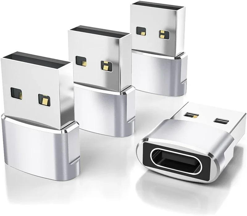 

4 шт. OTG USB-Type C адаптеры универсальные для IPhone 16 15 Pro Max Plus IPad Samsung S24 S23 IWatch AirPods USBC кабель-конвертер
