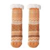 1 Pair Women Winter Socks Lamb Velvet Floor Socks Retro Ethnic Style Autumn Winter Calf Socks Daily Wear