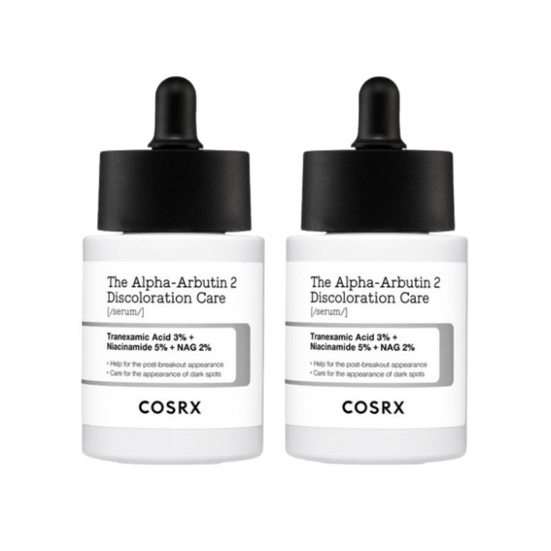 

COSRX Alpha-Arbutin 2% Dark Spot & Discoloration Care Serum 50ml × 2 – Multi-Target Tone Care, Blemish Mark Serum 50ml × 2