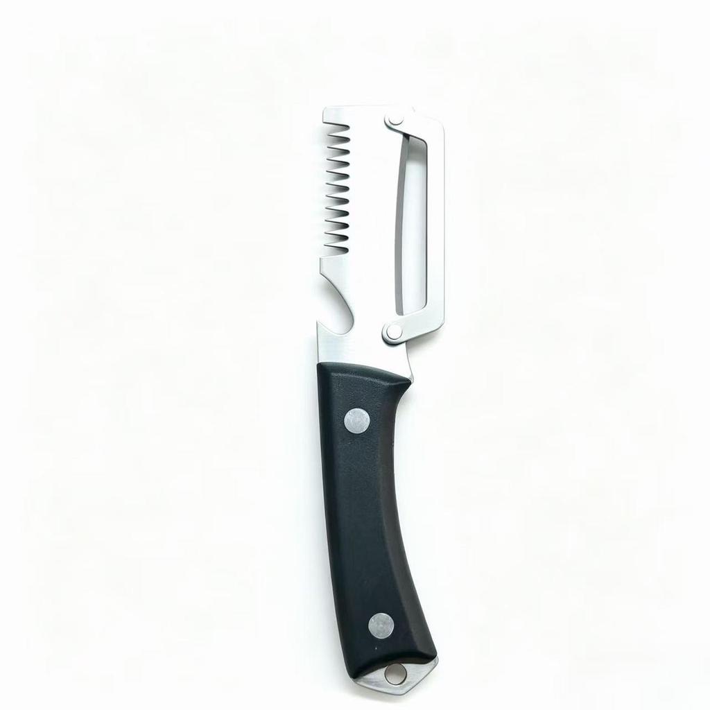 2-in-1 Kitchen Tool: Wooden Handle Scallion Slicer, Shredder, Bottle Opener, Peeler, Fruit & Vegetable Cutter