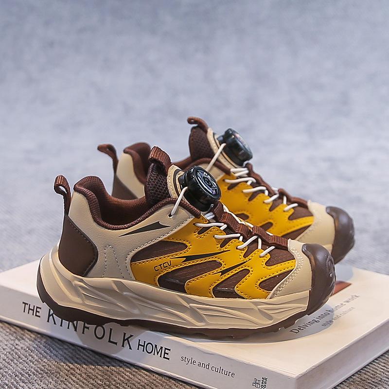 Kids  2026 Spring/Autumn Sports Shoes: Boys  Rotary Buckle & Girls  Breathable Mesh Running Sneakers 27