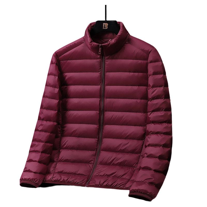 2026 Autumn/Winter Men s Lightweight Stand Collar Down Jacket - Trendy Casual Versatile Short Style M вино красного