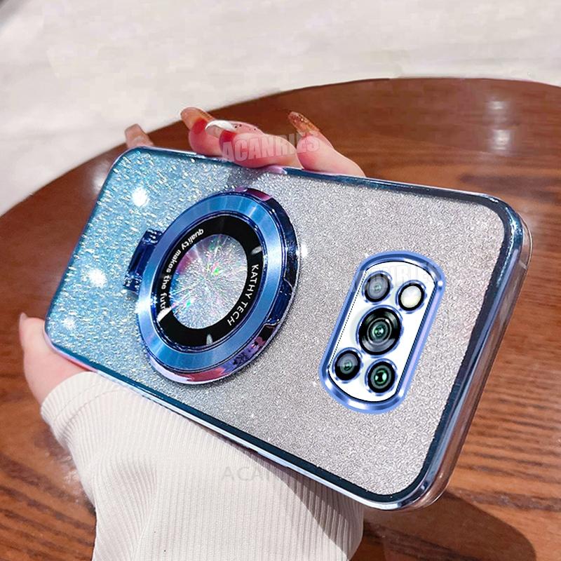 

Pocox3 Роскошный блестящий держатель для силиконового чехла для Xiaomi Mi Poco X3 Pro X3pro Nfc противоударный защитный чехол-подставка Pocox3pro Poco X3 Nfc