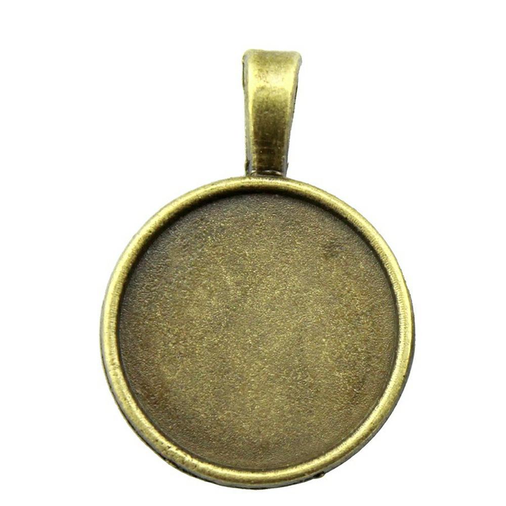 10 Stück 20mm Innenmaß Antik-Bronze Farbe 34 Stil Cabochon Fassung Anhänger Passend für 20mm Glas Cabochon