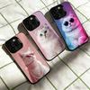 Aesthetic Cat Portraits Phone Case For iPhone 17,16,15,14,13,12,11 Plus,Pro Max,XS,Colorful Silver Phone Case Funda Cover