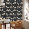 Rainbows and Butterflies Boho Wallpaper Turquoise, Graphite and Gray 50x1000