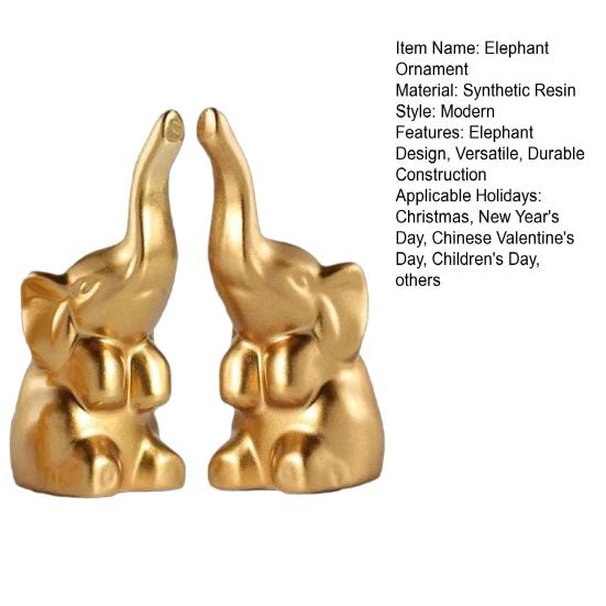 1 Paar Olifant Ornament Hars Beeldje met Omhoogstaande Slurven Decoratief Koppel Beeldje Huis Verjaardag Decor