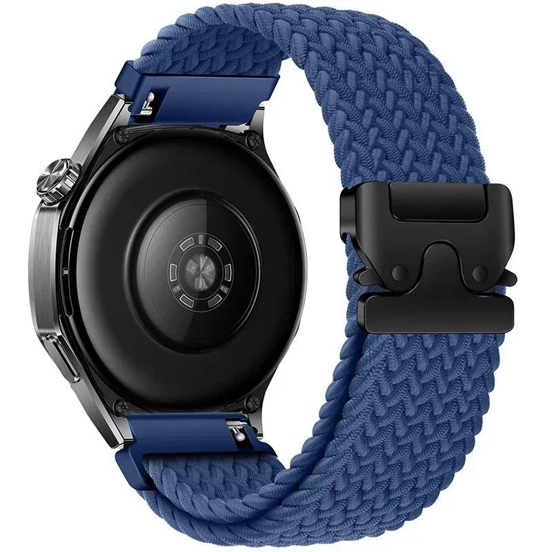 22/20mm Nylon-Geflechtband für Huawei Watch 5 GT6-5 Pro GT6-5-4 46mm Fallschirmschnalle Atmungsaktives Armband für Samsung Watch 7 6