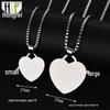 Mirror Finish Custom Engraved Heart Pendant Necklace, Stainless Steel