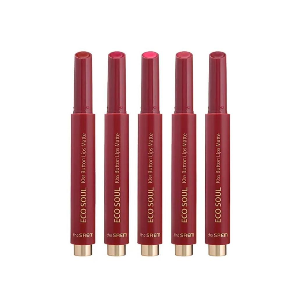 THE SAEM Eco Soul Kiss Button Lips Matte  2g/0.07oz (5 Color Options)
