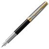 PARKER Sonnet Premium Metal Black GT Fountain Fine 18K Gold Gift Box Official 2119784 & Pen, Nib, Nib, Included, Import,