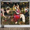 John William Waterhouse Artworks The Lady of Shalott Tapestry Wall Hanging Oil Paintings Home Decoration Aesthetic Tapestries