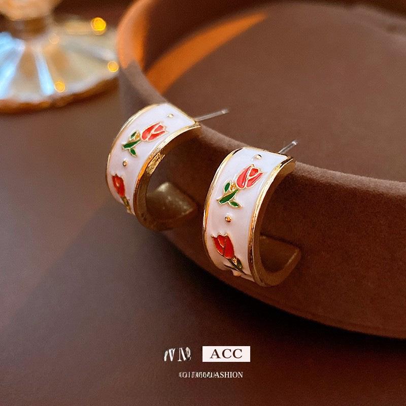 Orta Çağ Vintage Yuvarlak Saray Tarzı Küpeler - Hafif Lüks Moda Küpeler