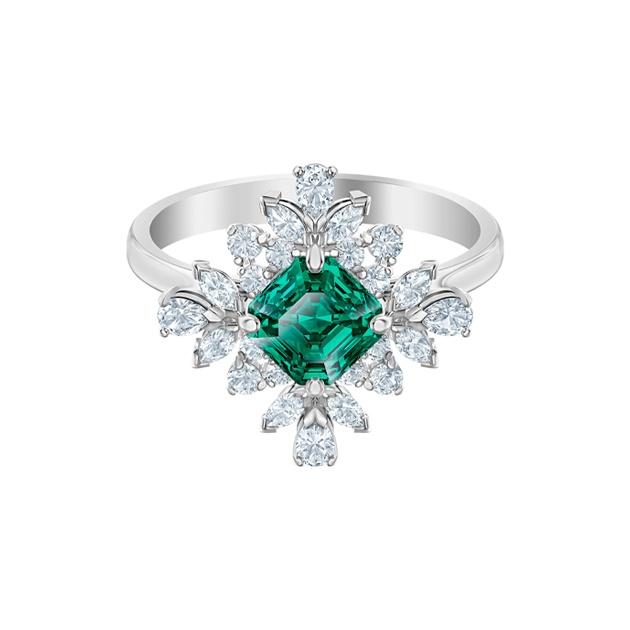 Swarovski Palace Motif Ring Women rings 5498838 Silver, Green,55