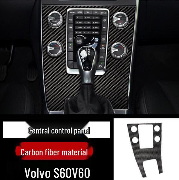 Interiérové obložení z uhlíkových vláken pro Volvo S60L/V60: Nálepky řadicí páky, stahování oken a výdechu vzduchu