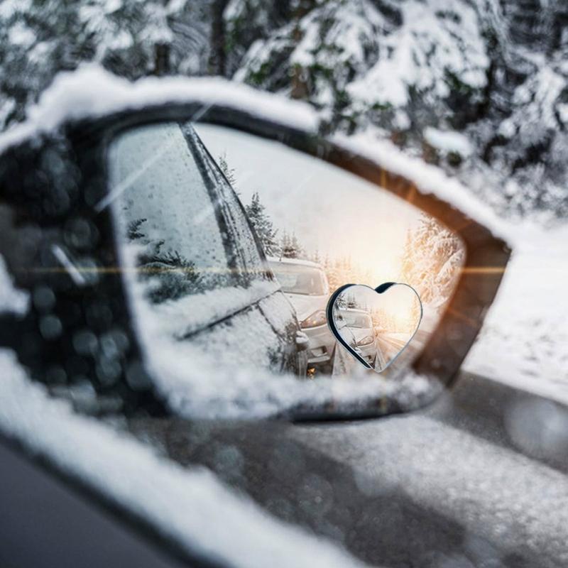 

2PCS Heart Shaped Frame Convex Blind Spots Mirror Car Safety Driving Wide-angle 360 Degree Adjustable Clear Rearview Mirror United States