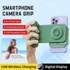 Desktop Wireless Charging Phone Stand with Detachable BT Wireless Remote Phone Holder Wireless Charger for Photo Video Shooting