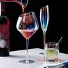 2 Pcs Color Pearl Crystal Wine Glass Wedding Party Glassware Drink Cup Plating Rainbow Oblique Bordeaux Goblet Champagne Flutes