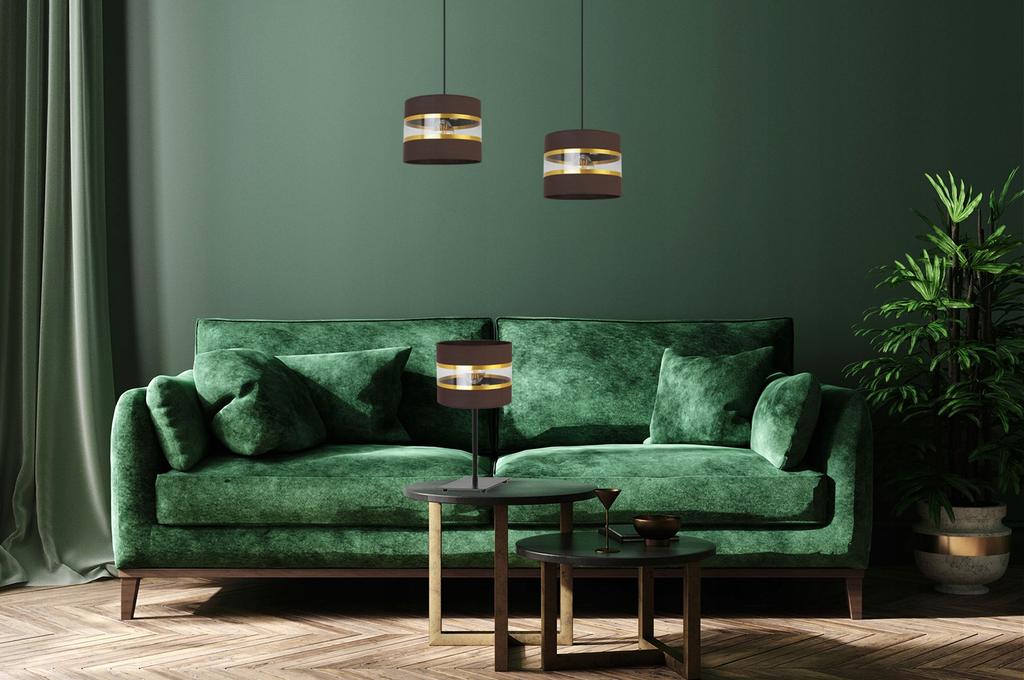 Nachttischlampe, eleganter goldener Lampenschirm, 20 cm