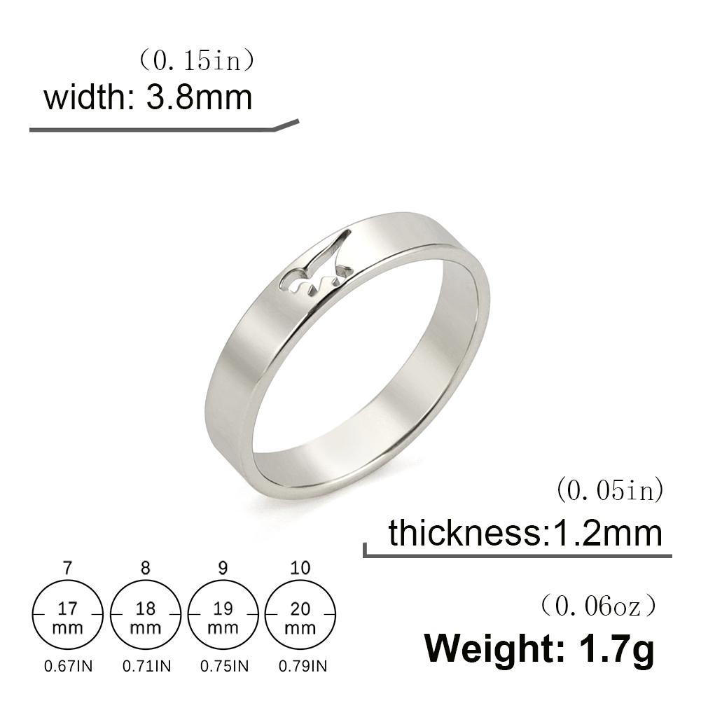 Hollow Dinosaur Ring Stainless Steel Gold Tyrannosaurus Brachiosaurus Finger Rings Couple Jewelry for Women Men