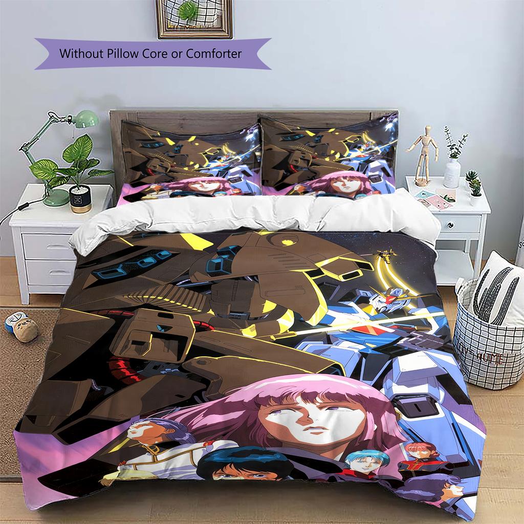 Mobile Suit Gundam Mecha Close up Bedding Set Duvet Cover Pillowcase No Filler, Home Bedroom Decor, Perfect Gift for Fans.chl