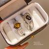 Geometric Silver Black Square Zircon Ring For Women Fashion Jewelry