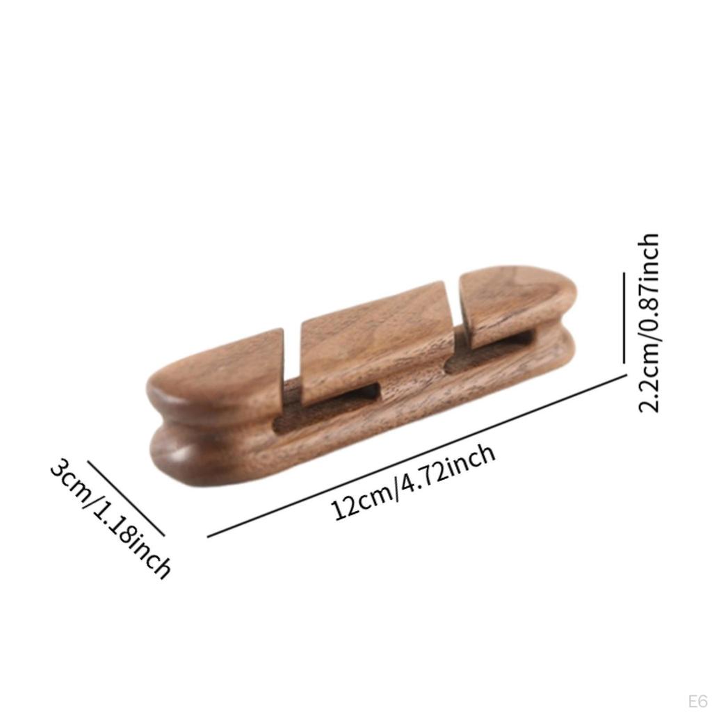 Cable Management Holder Clips Wooden Multipurpose Cord Holders Organizer for USB Charging