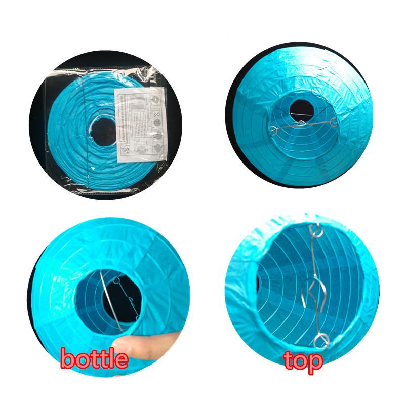 10-Inch Round White Paper Lantern, Red Mid-Autumn Festival & Wedding Decoration