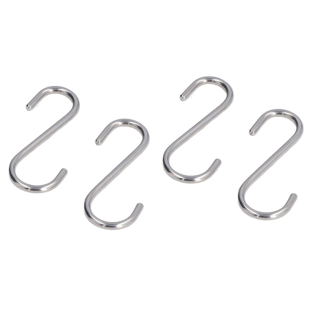8PCS S Hook Rustproof Stainless Steel S Hooks Heavy Duty Simple Style Overstriking Portable S Kitchen Hook for Bathroom