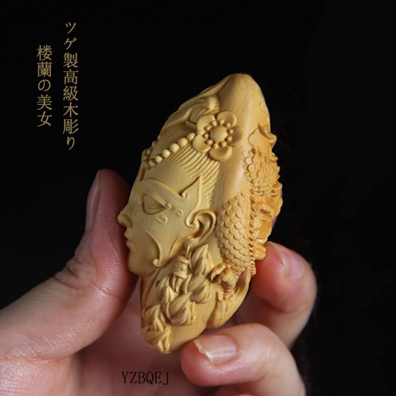 Wood Carving Loulan Beauty Wooden Sculpture Art Collection Dragon Figurine Feng Shui Protection from Evil Amulet Good Luck Charm Feng Shui Goods