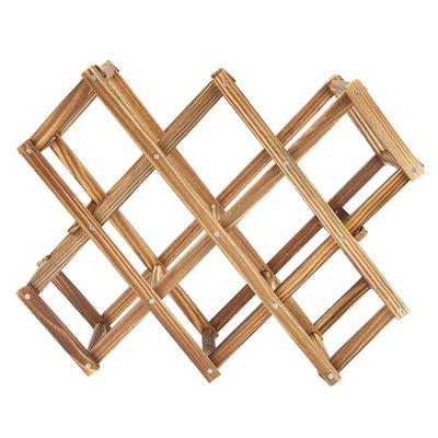 Zusammenklappbarer Holz Weinregal Organizer Ausstellungsregal 10 Flaschen Fassungsvermögen