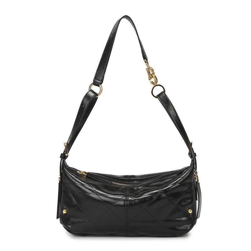 

Shoulder bag High-end diamond dumpling bag Stylish and simple underarm bag Versatile commuter women s messenger bag чёрный