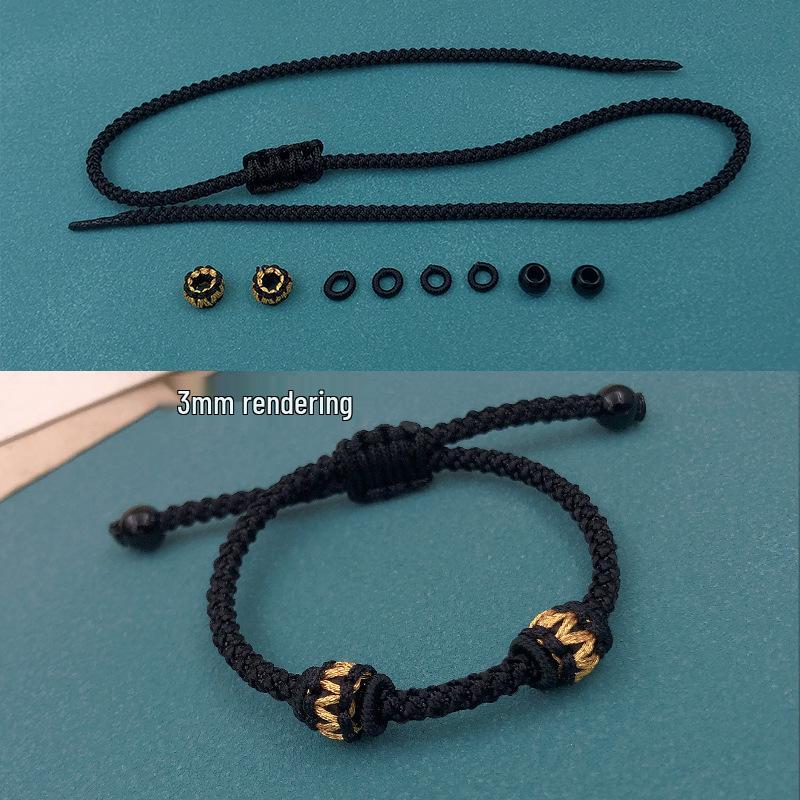 Unisex Red String Bracelet: Semi-Finished Hand-Braided Rope for Beading with Gold or Sterling Silver DIY Accessories.