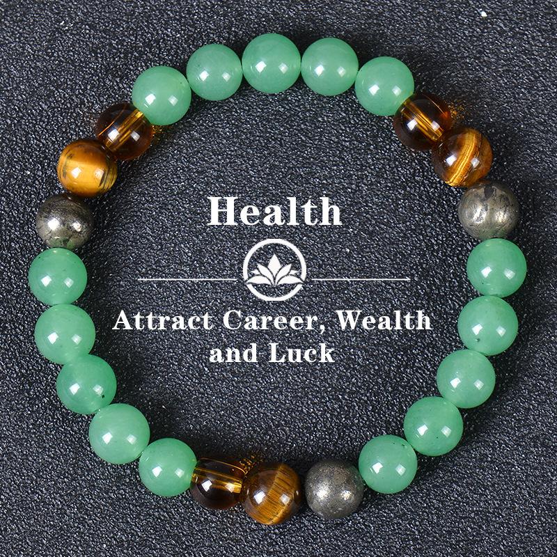 

Natural Stone Bracelet Aura Quartz Ocean Sediment Beaded Bracelet Unisex Homeopathic Crystal Brings Abundance Prosperity