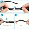2 Stück Sportbrillenband Verstellbare Größe Elastisches Seil Sport Rutschfest Anti-Drop Fixierer Brillenband für Laufen Sport Schwimmen