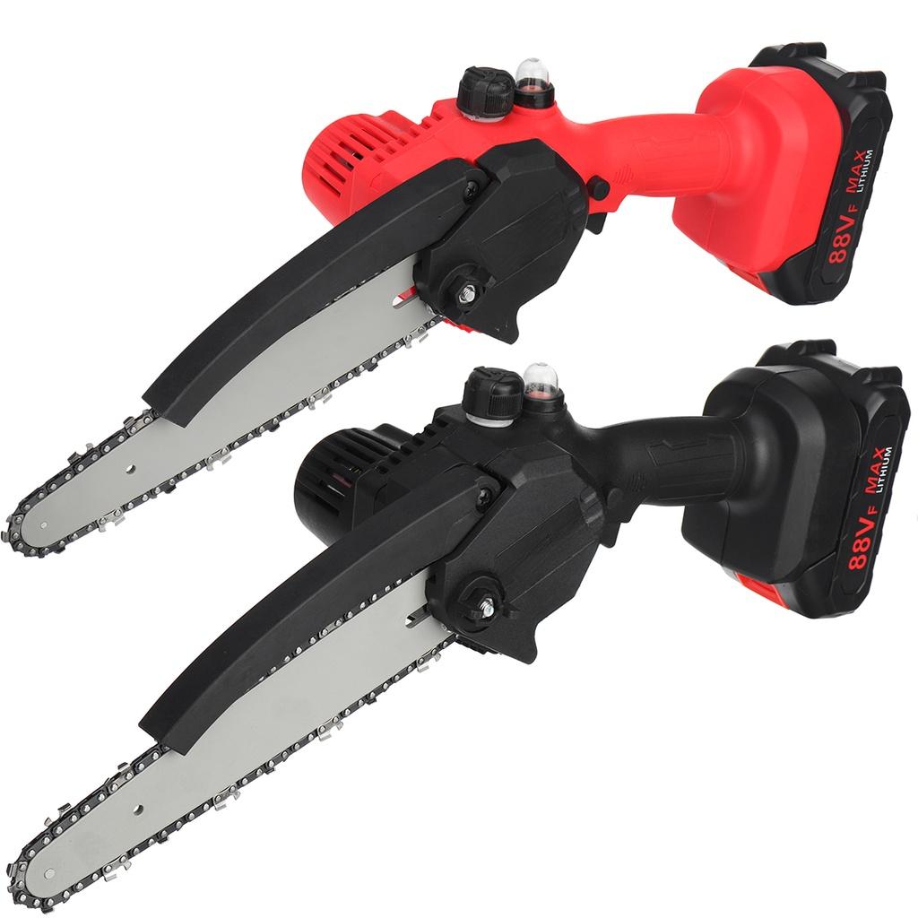 88V 8 Inch Electric Chain Saw Mini Cordless Chainsaw Rechargeable Wood Cutter Pruning Garden Power Tool