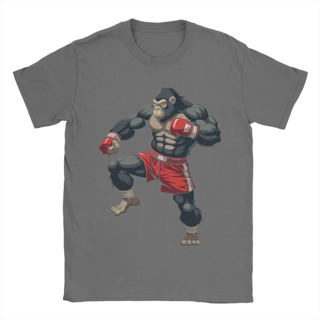 Muay Thai Gorilla Thai Boxing Cotton T-Shirt For Men Summer  Classic T Shirts O-Neck Hipster Tees Big Size Hot Sale Clothes