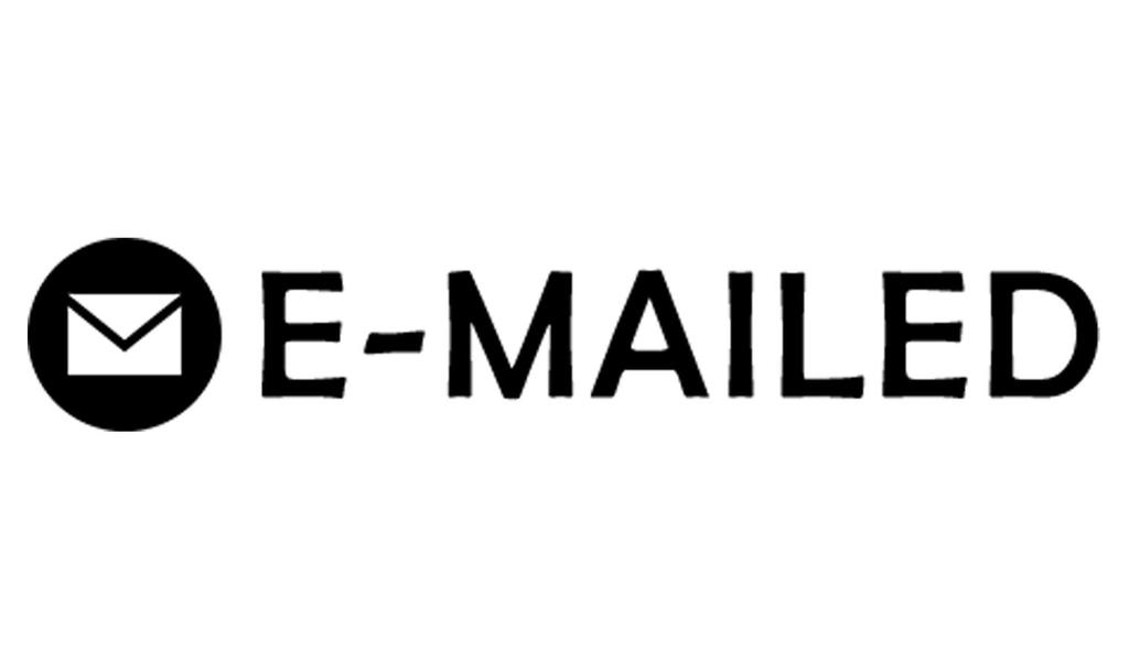 Printtoo E-Mailed Self Inking Rubber Stamp Pre-Inked Office Stamp- Home Office Business Stationery, Black- 42 X 9