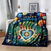 Happy Birthday Wishes Blanket Warmthful Decor Suitable for Picnics Seaside Sofa Four Seasons Multipurpose Digital Print