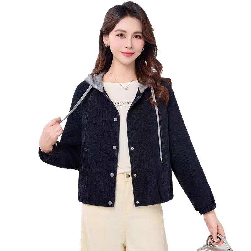 Mother's Spring & Autumn 2026 Hooded Jacket for Women - Stylish, Loose Fit for Middle-Aged & Elderly